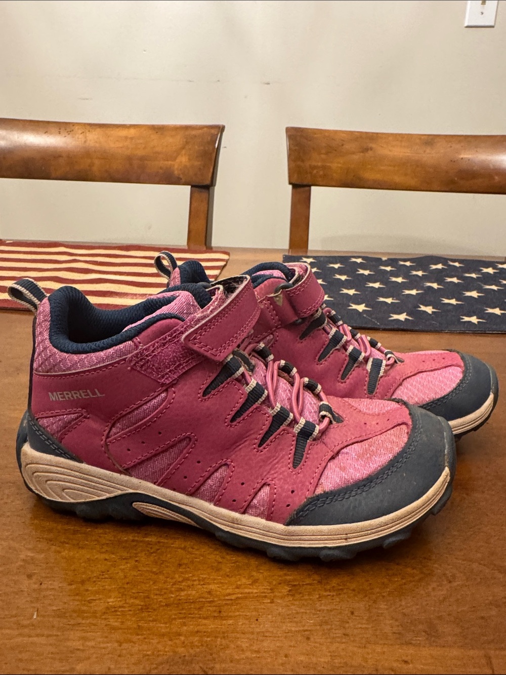 Merrell Kids Pink and Navy Trail Sneakers